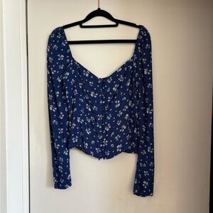 Reformation Blue Blouse